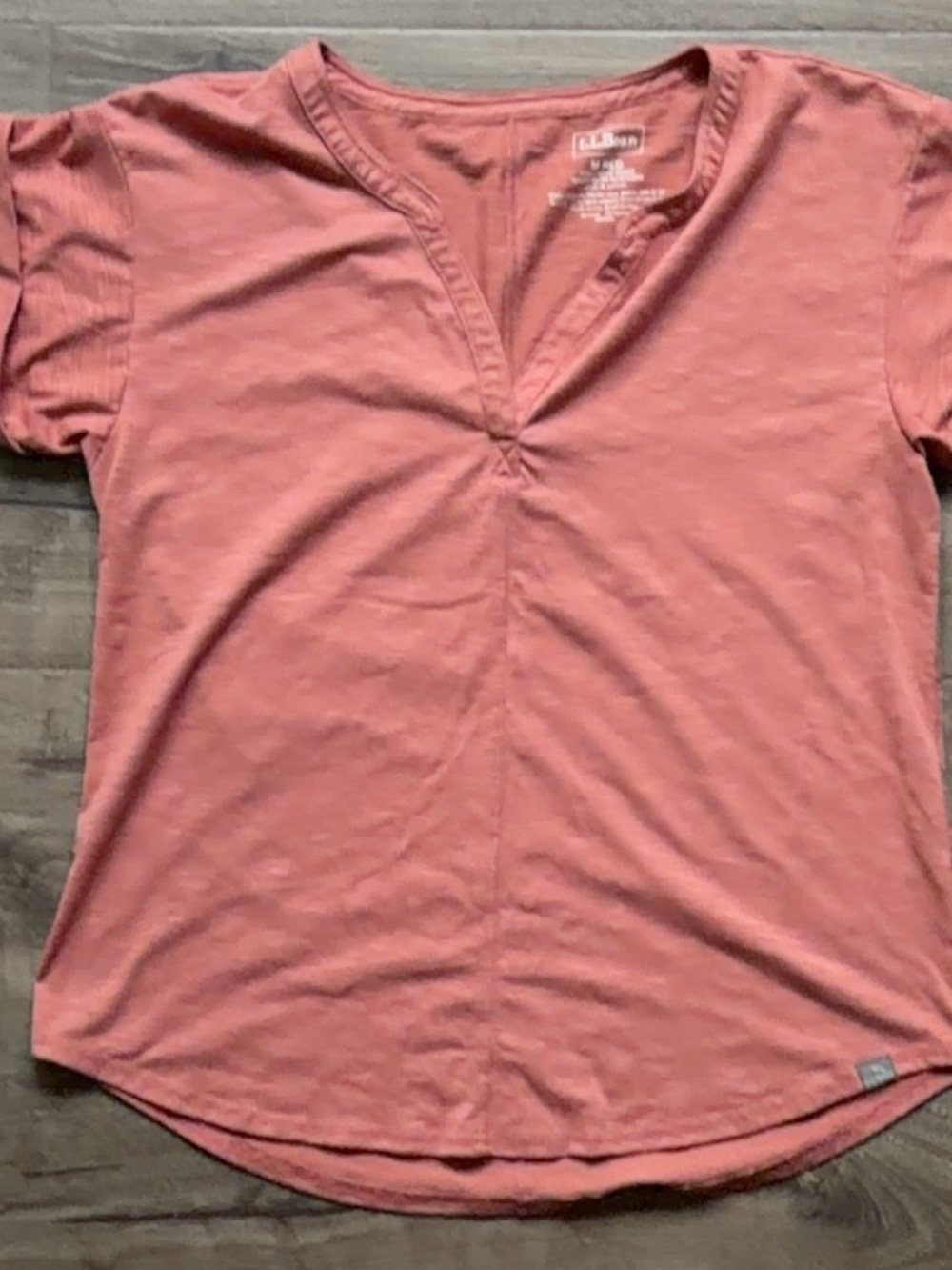 L.L. Bean Women's Short Sleeve V-Neck Top — Dusty Rose